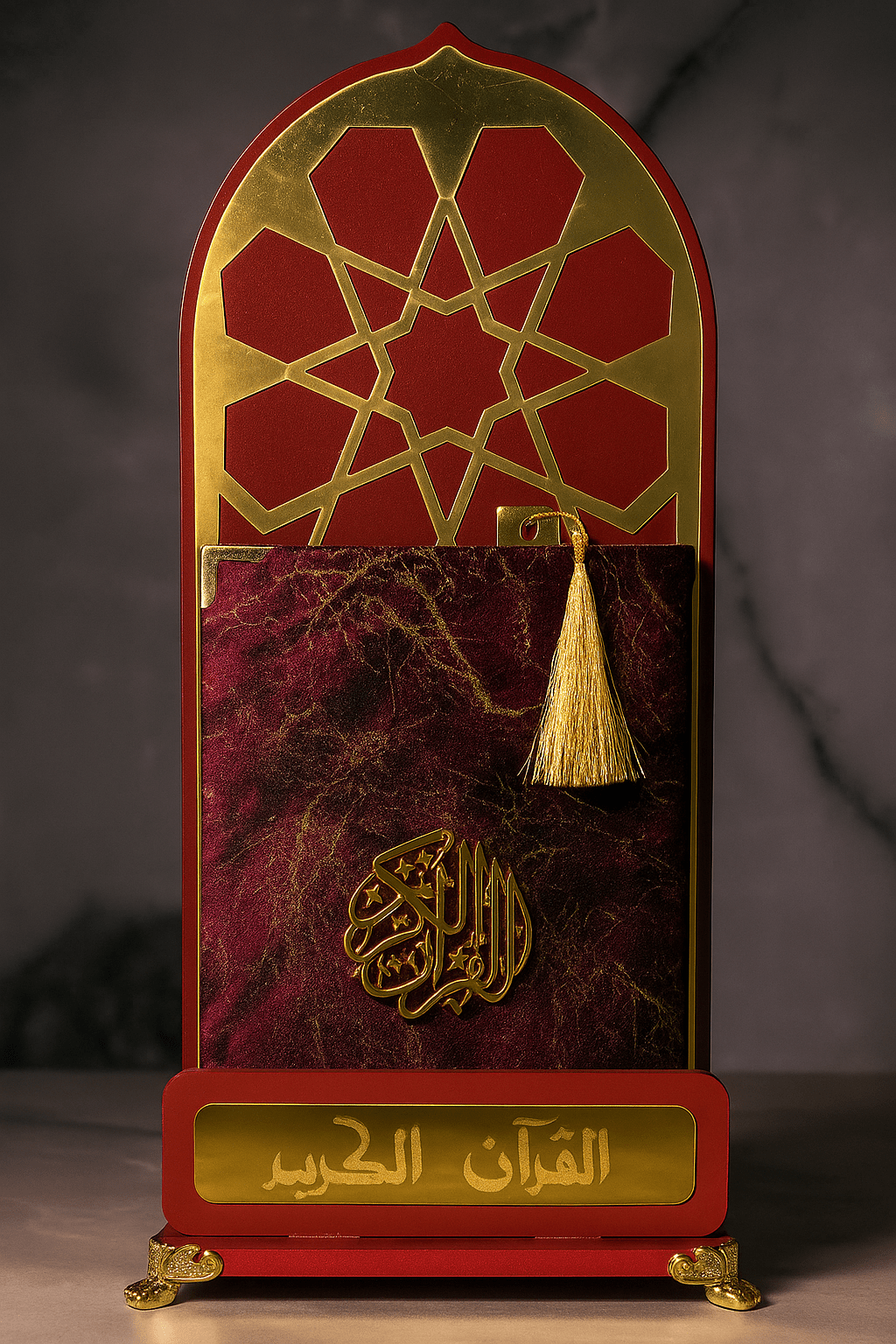 Coran Noble – Édition Luxe avec Support Décoratif Bleu et Doré - Hadiyati - Hadiyati - 