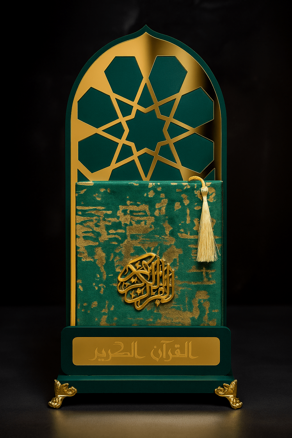 Coran Noble – Édition Luxe avec Support Décoratif Bleu et Doré - Hadiyati - Hadiyati - 