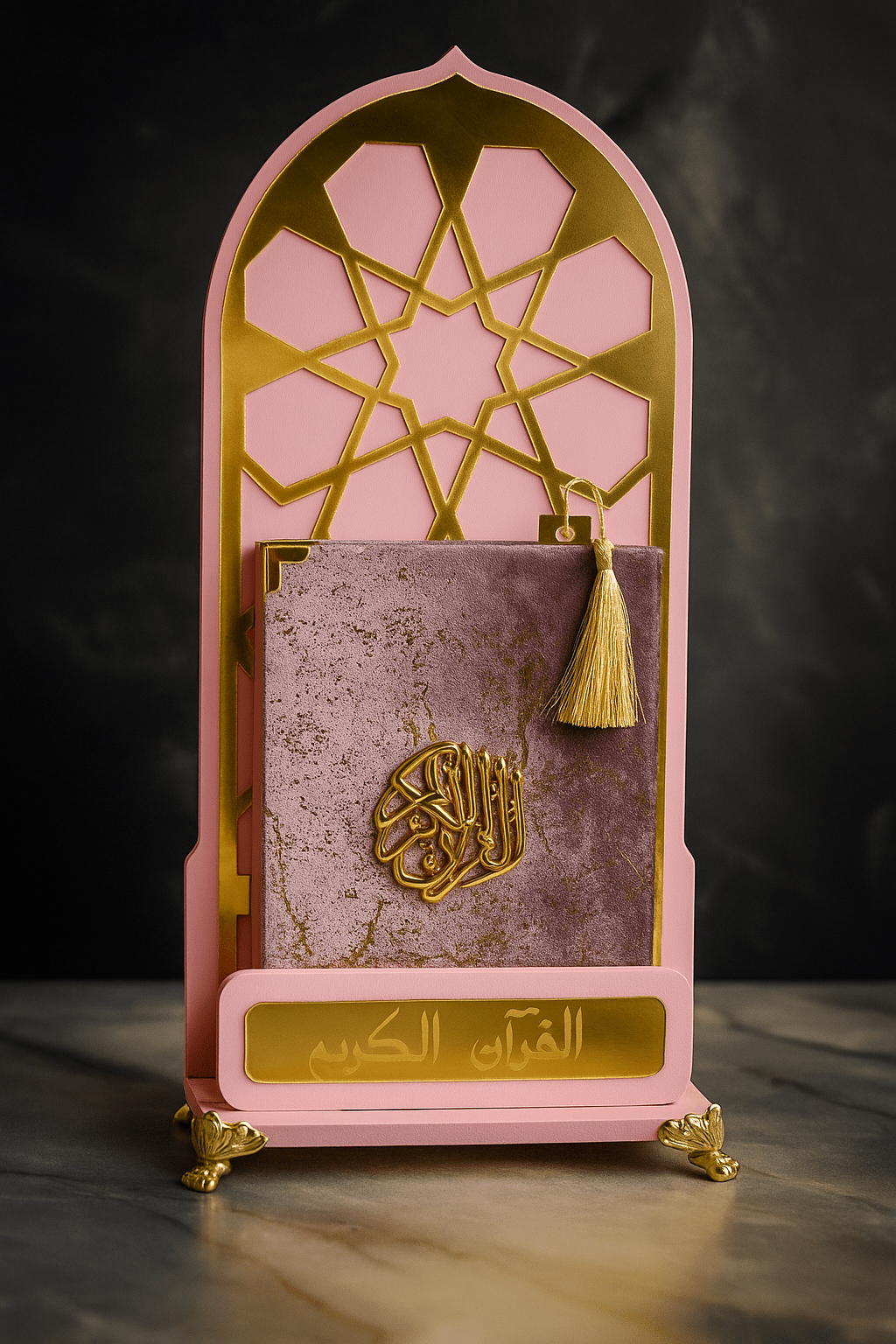 Coran Noble – Édition Luxe avec Support Décoratif Bleu et Doré - Hadiyati - Hadiyati - 